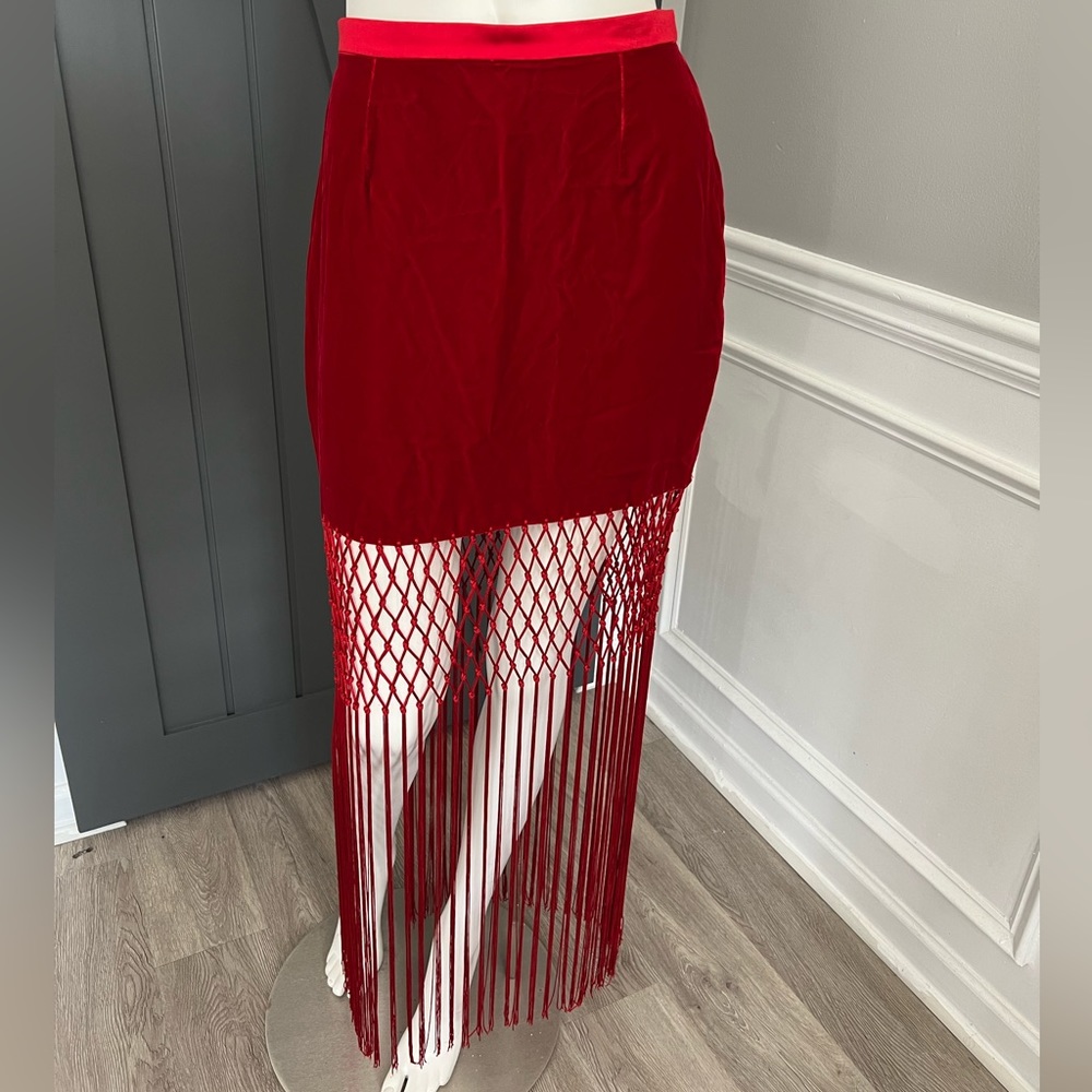 Vintage Red Velvet Skirt
